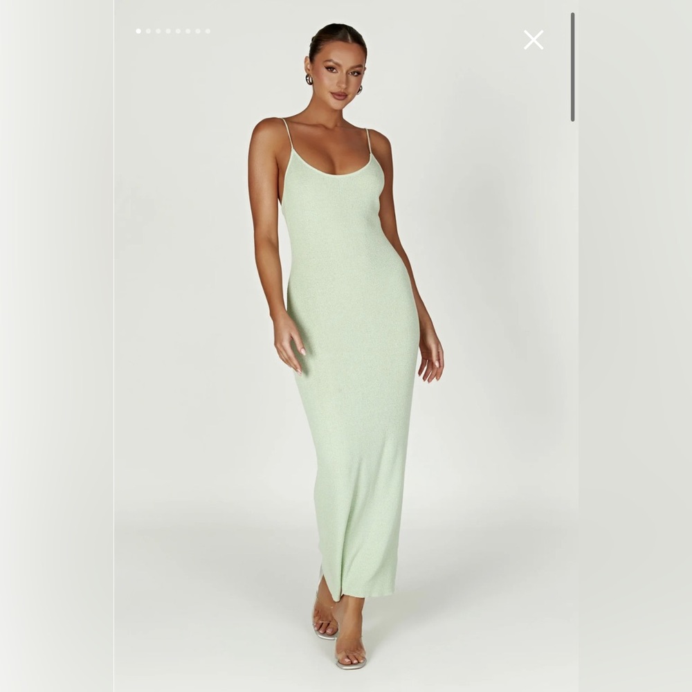 Magnolia Knit Midi Dress - Pistachio Green